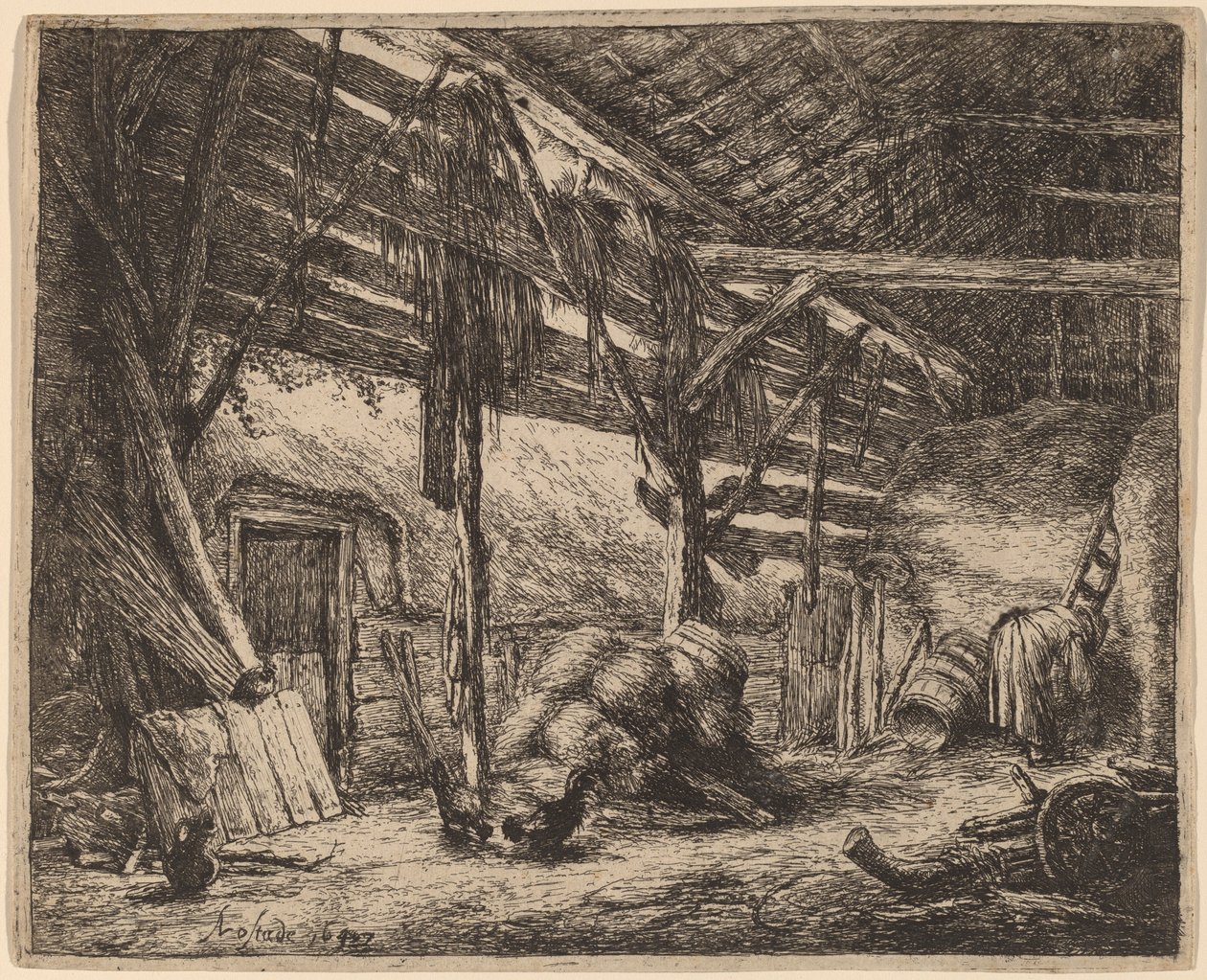 Bir Ahırın İçi by Adriaen van Ostade