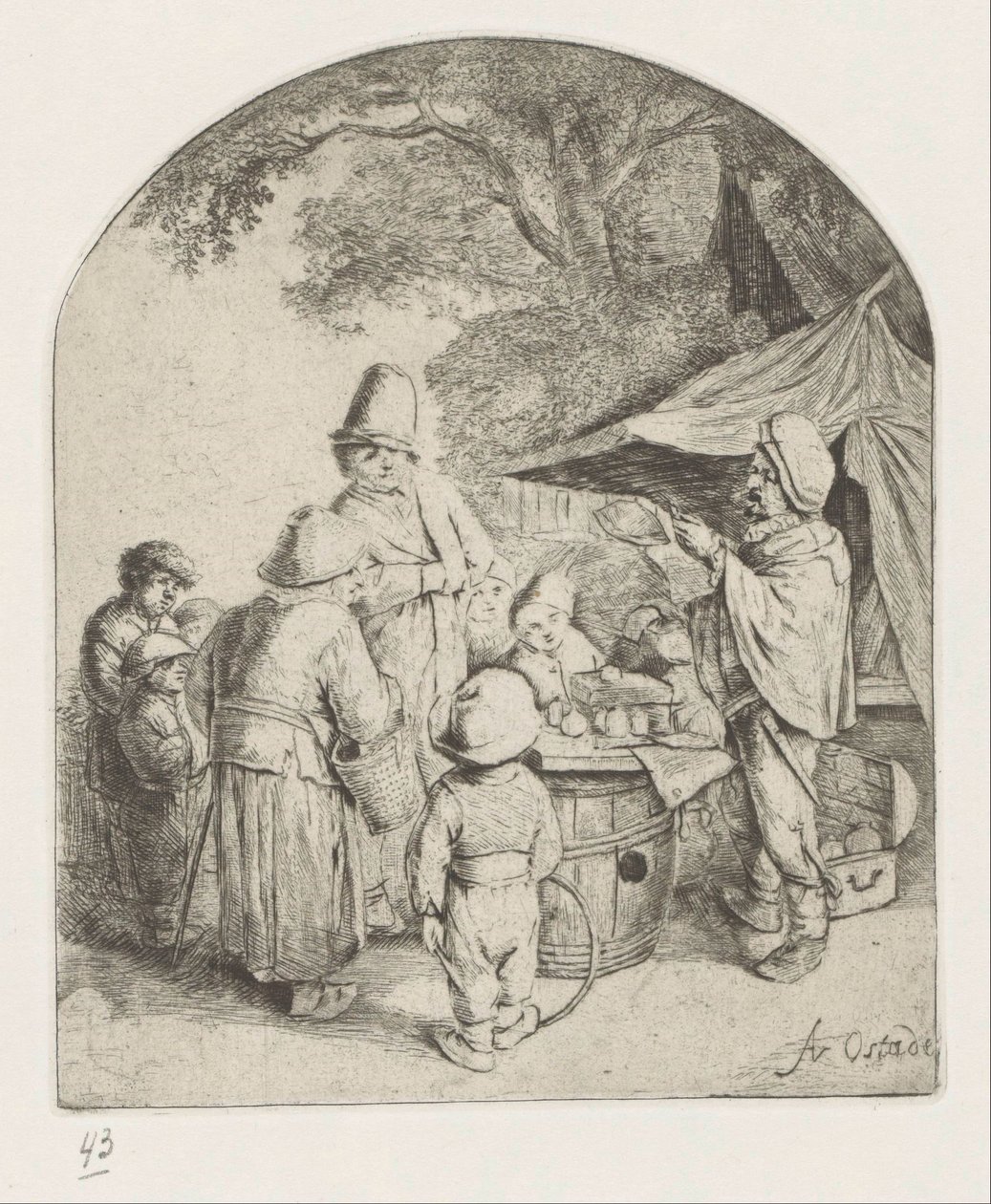 Quack mallarını satıyor by Adriaen van Ostade