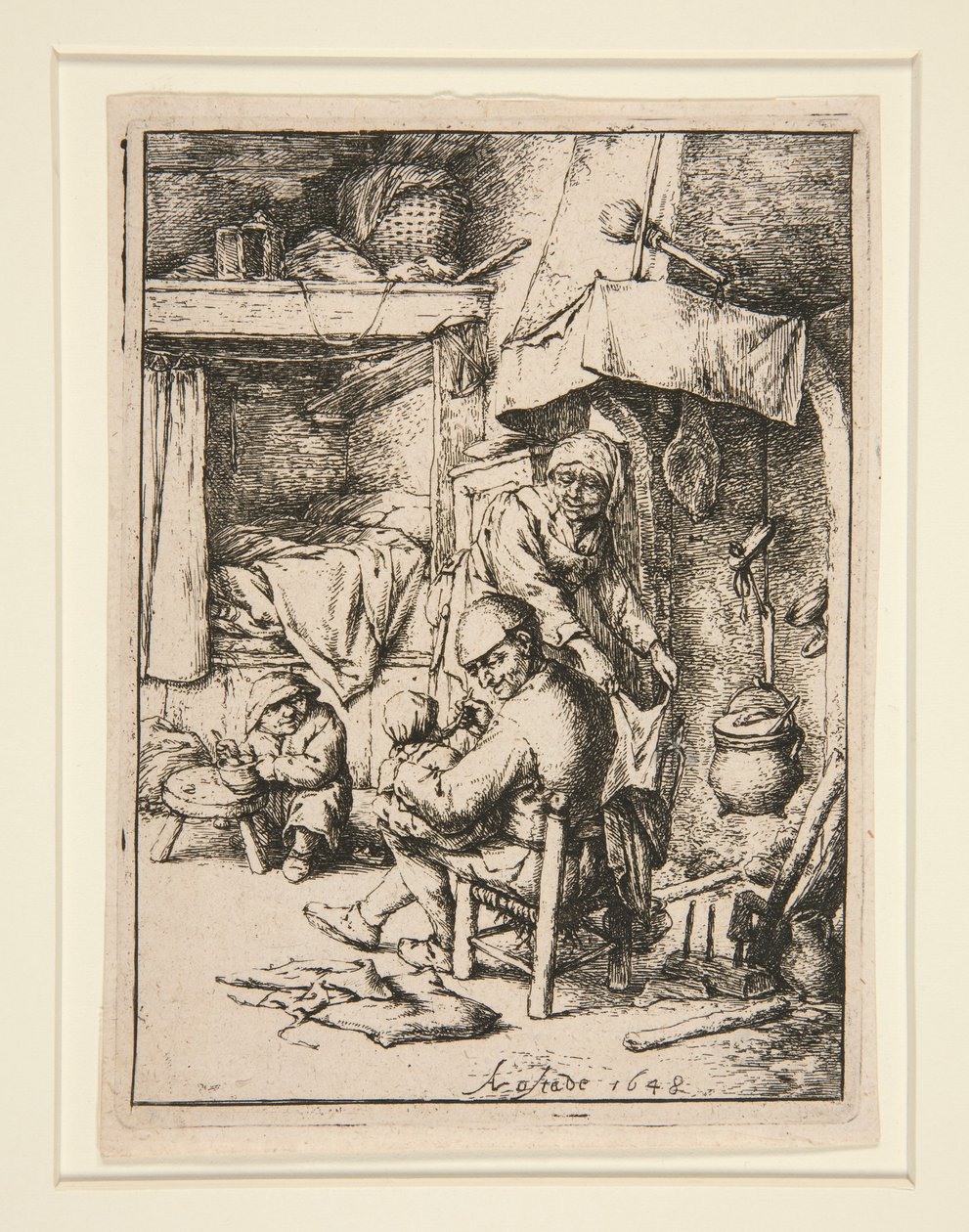 Le p?re de famille (Ailenin babası) by Adriaen van Ostade