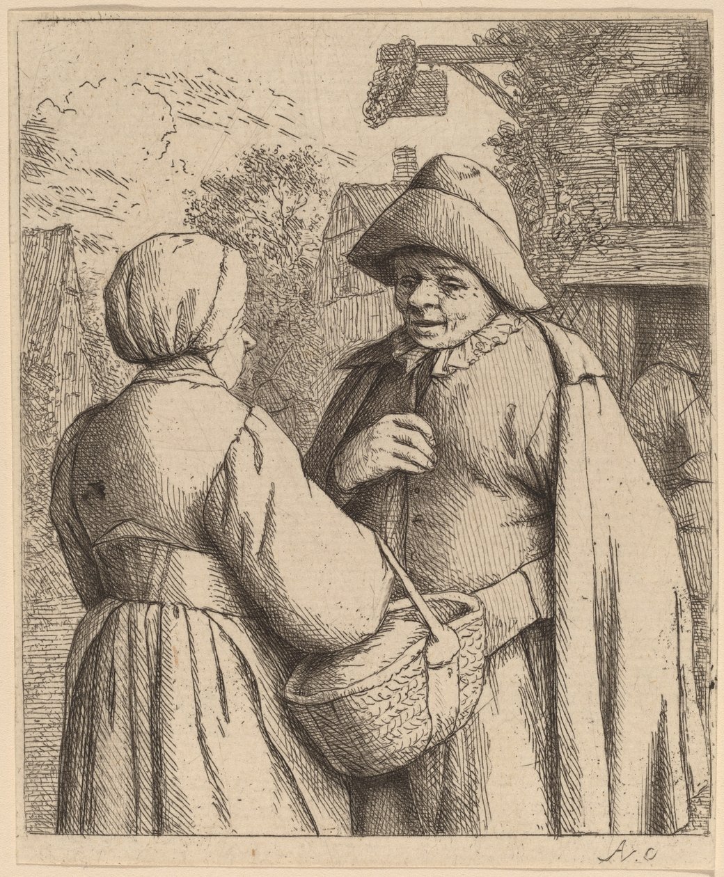 Erkek ve Kadın Sohbeti by Adriaen van Ostade