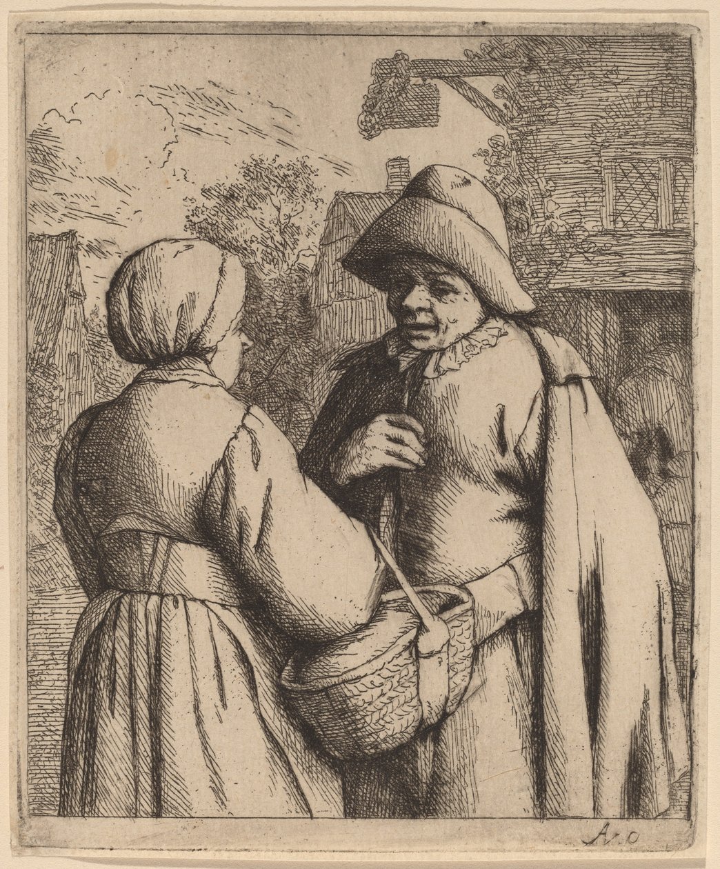 Erkek ve Kadın Sohbeti by Adriaen van Ostade