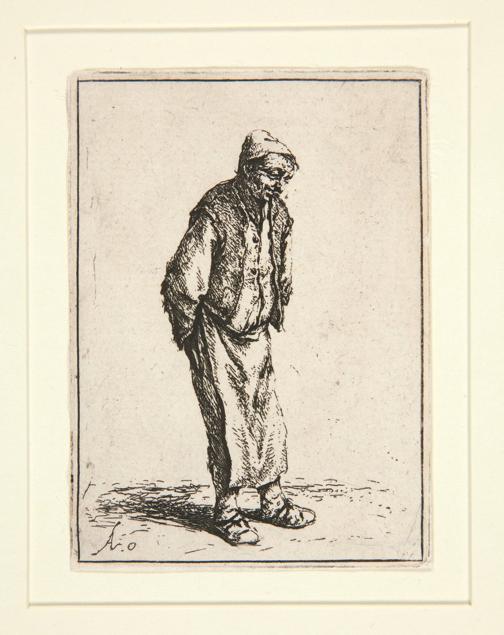 Elleri Arkasında Köylü by Adriaen van Ostade
