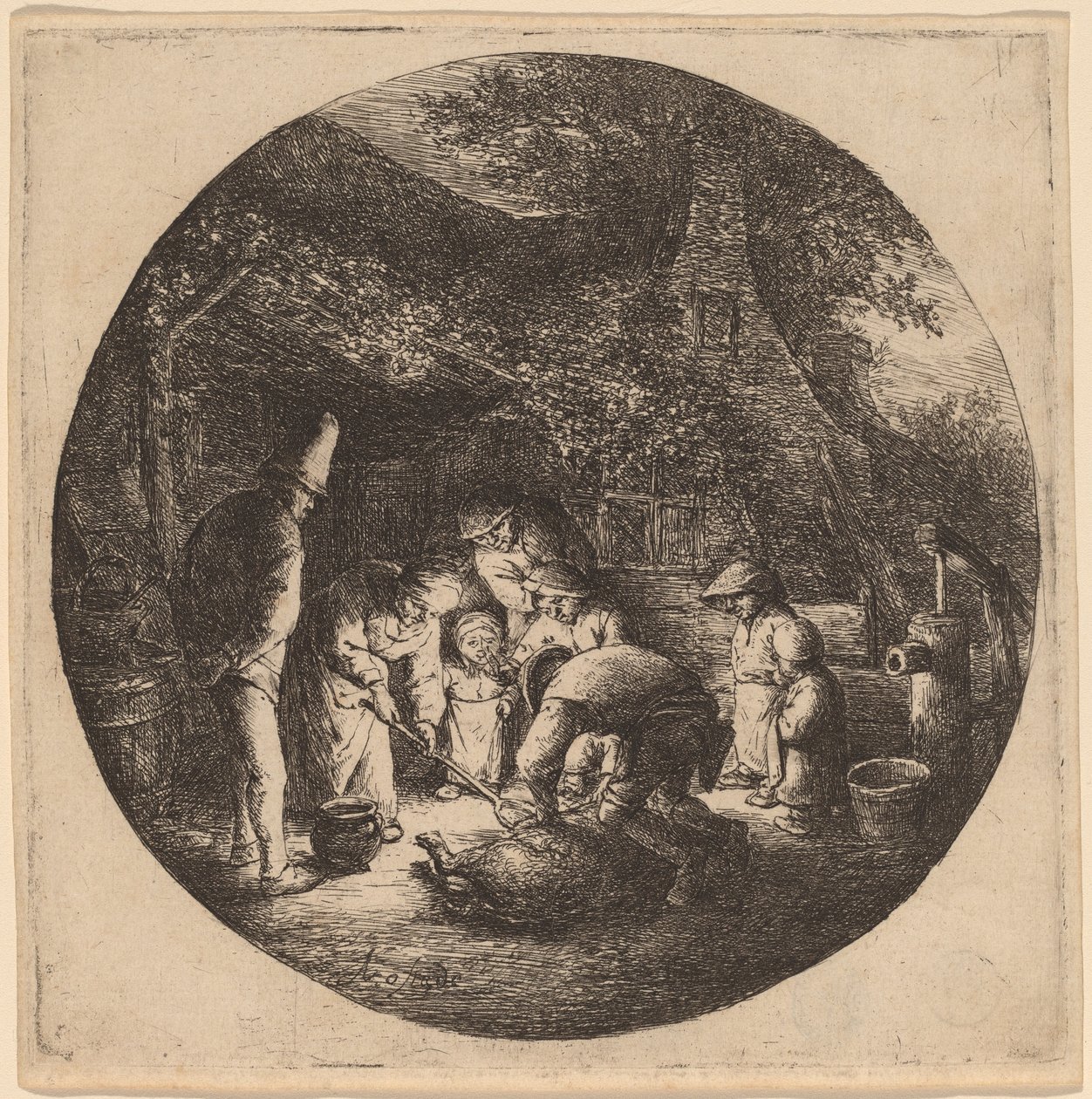 domuz mezbahaları by Adriaen van Ostade