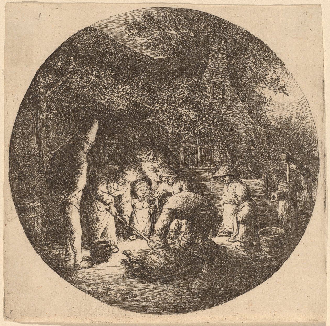 domuz mezbahaları by Adriaen van Ostade