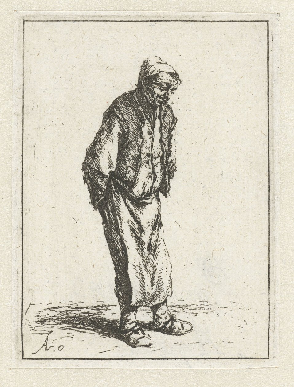 Elleri arkasında duran çiftçi Elleri arkasında dilenci by Adriaen van Ostade