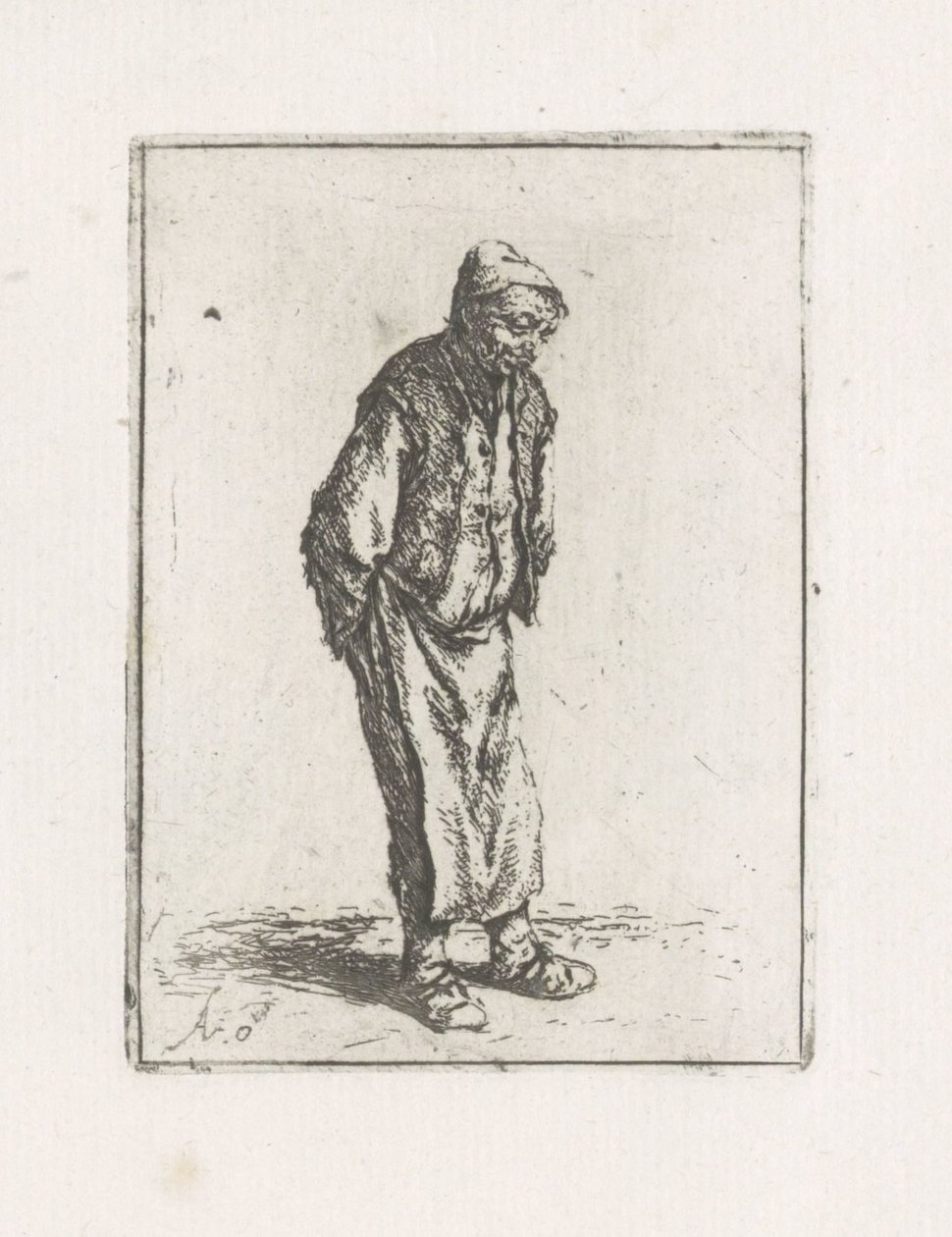 Elleri arkasında duran adam by Adriaen van Ostade