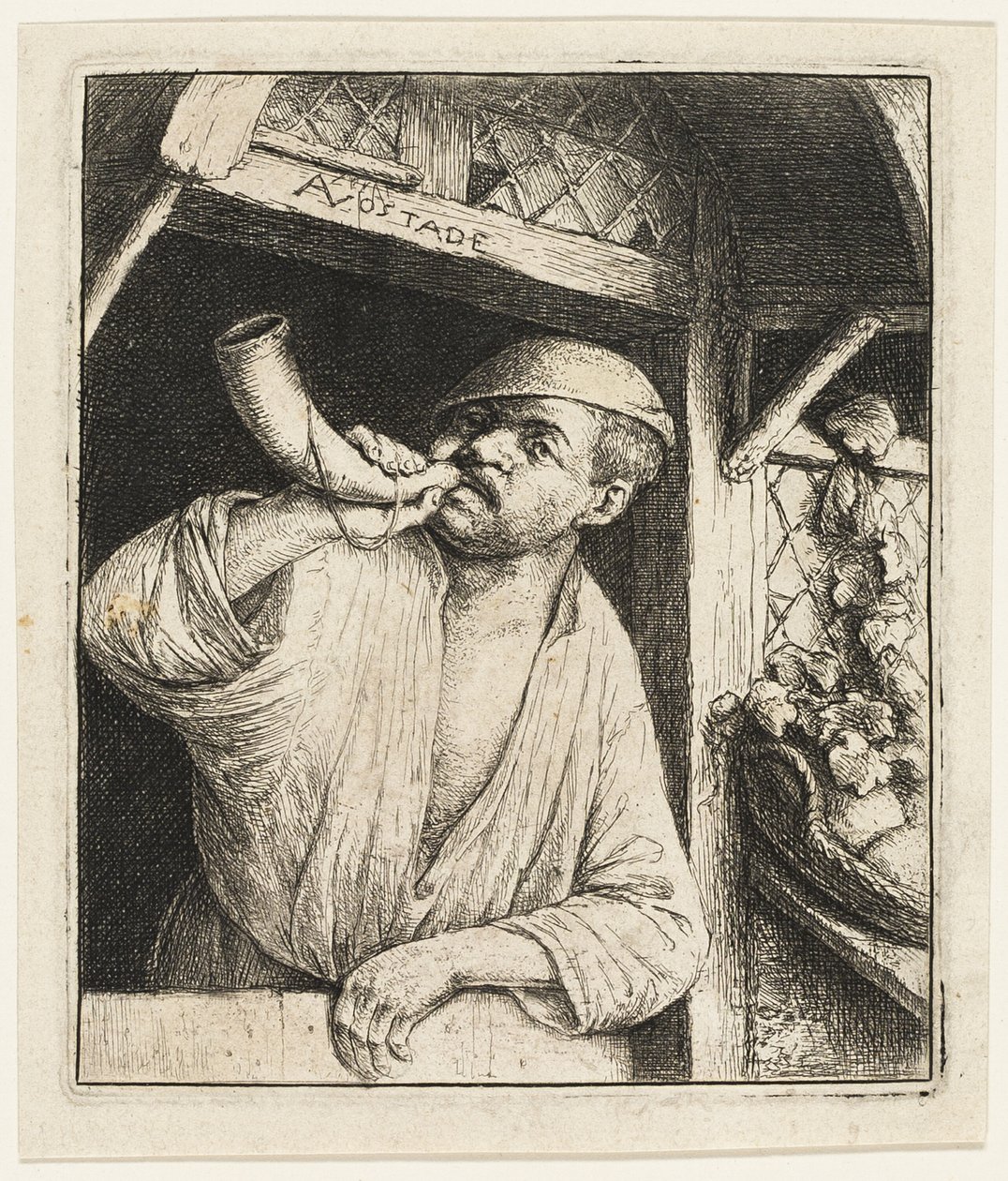 Fırıncı Kornasını Çalıyor by Adriaen van Ostade