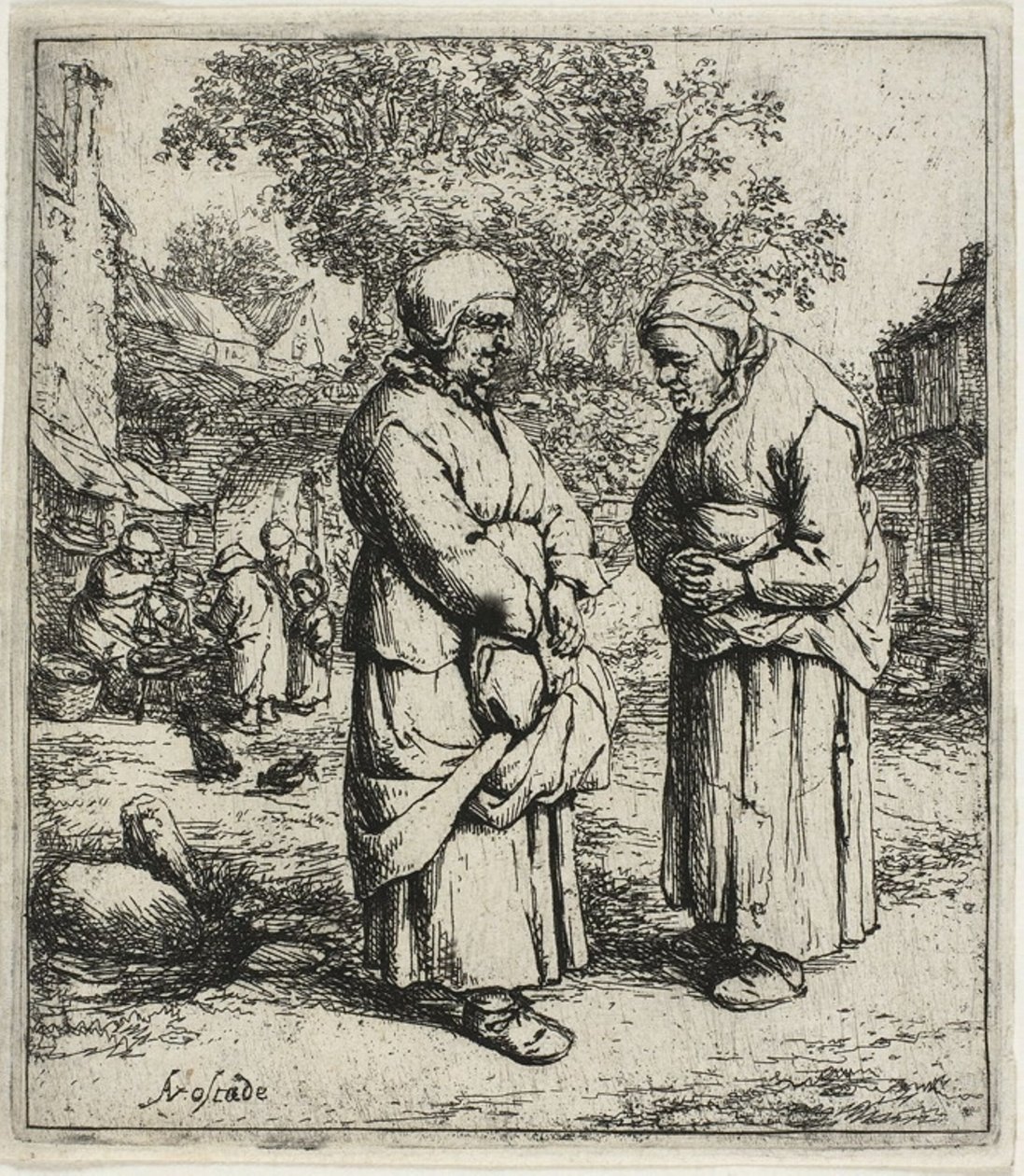 İki Dedikodu by Adriaen van Ostade