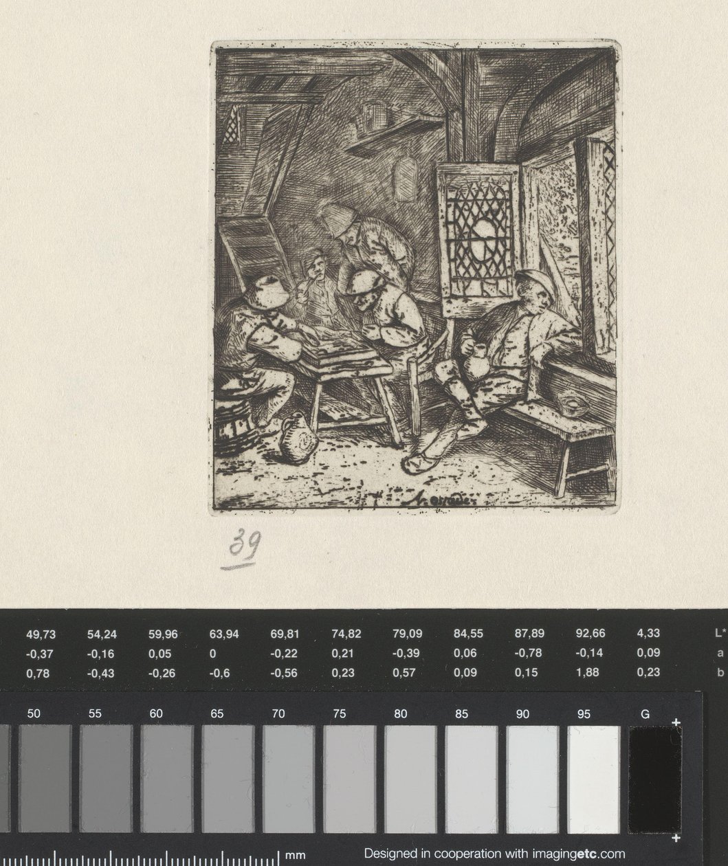 Bir handa Trictrac oyuncuları by Adriaen van Ostade