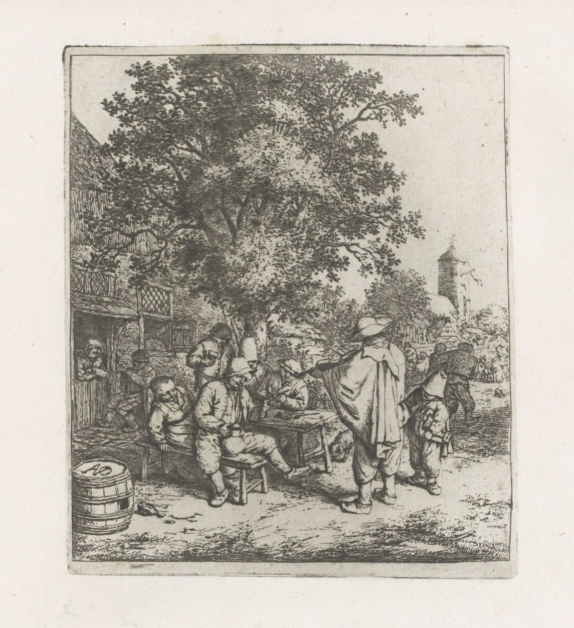 Bir içki şirketi ile iki müzisyen by Adriaen van Ostade