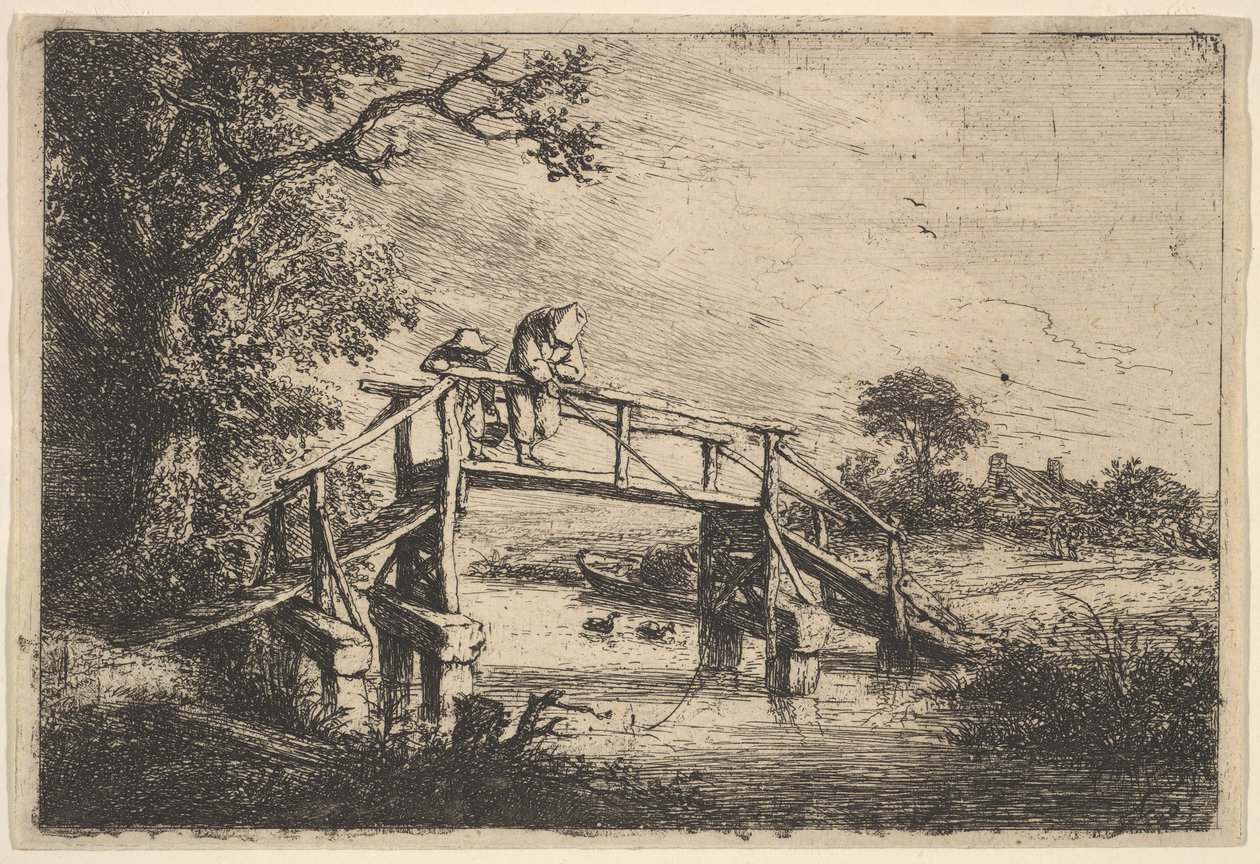 Köprüde İki Balıkçı, 1647. by Adriaen van Ostade