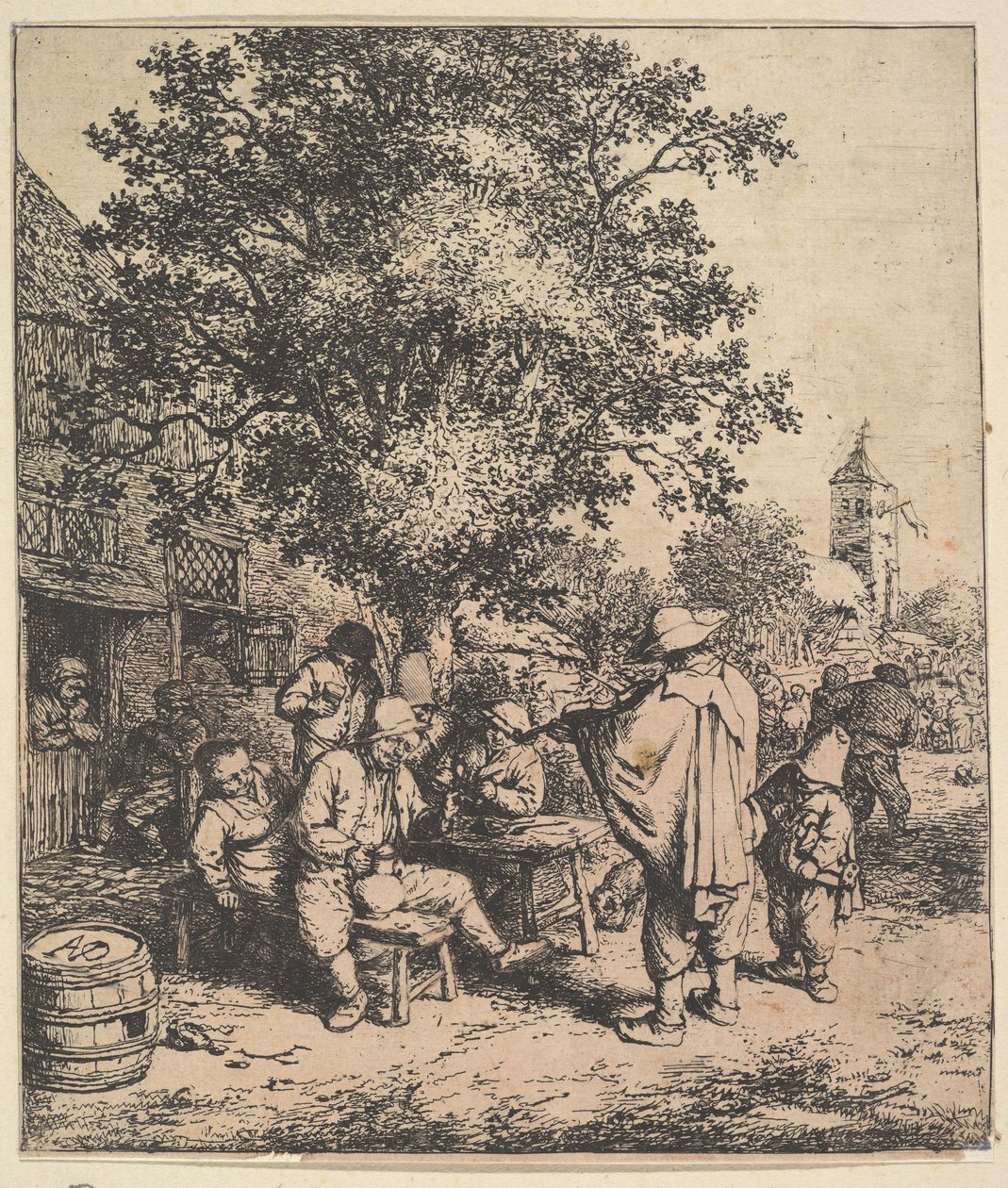 Kemancı ve Küçük Organgrinder, 1610-85. by Adriaen van Ostade