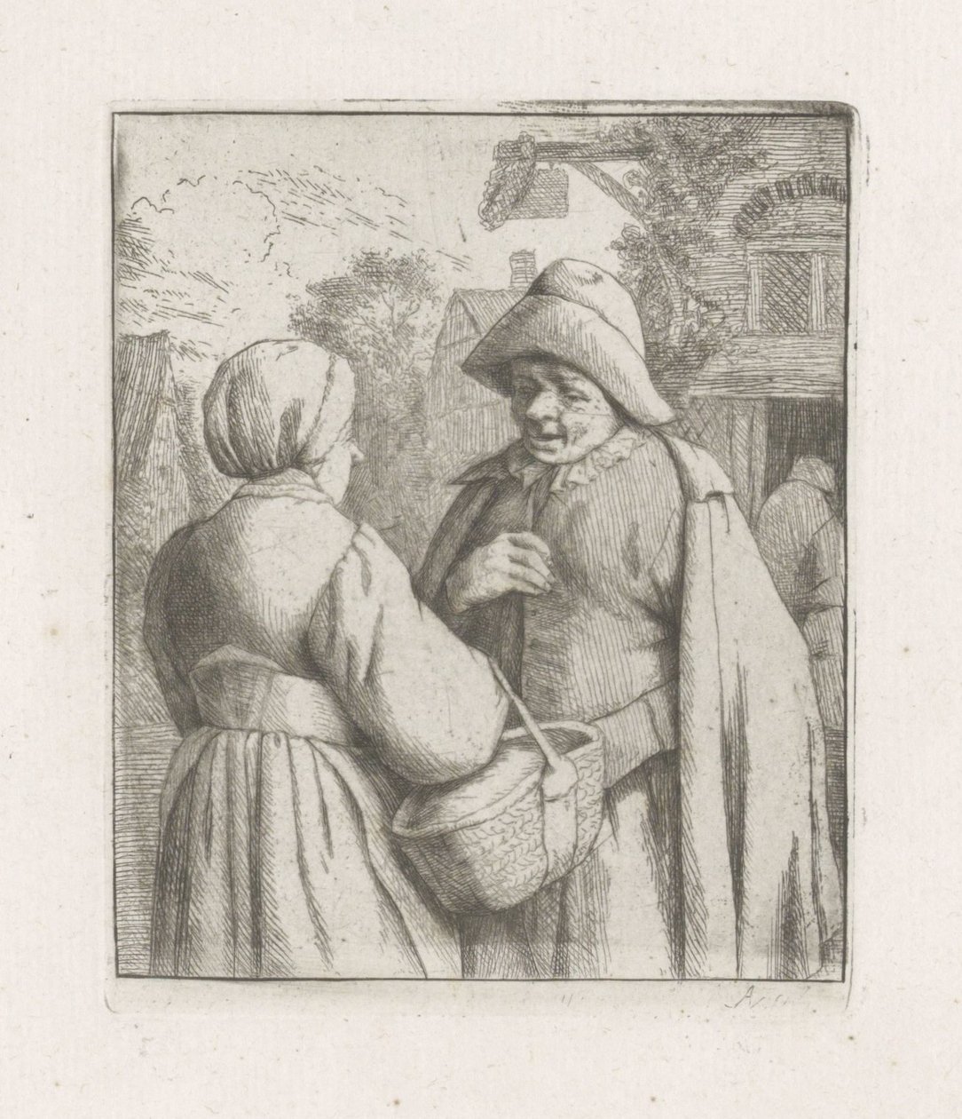 Kadın ve adam konuşuyor by Adriaen van Ostade