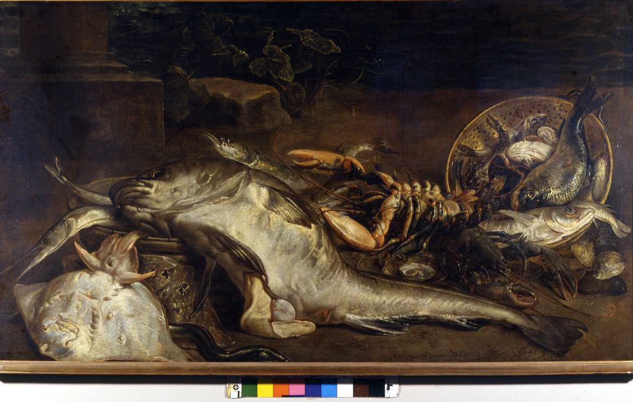 Balık natürmort. Adriaen van Utrecht