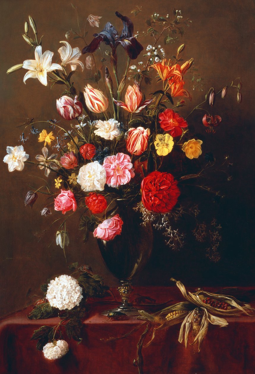 Çiçeklerin natürmort by Adriaen van Utrecht