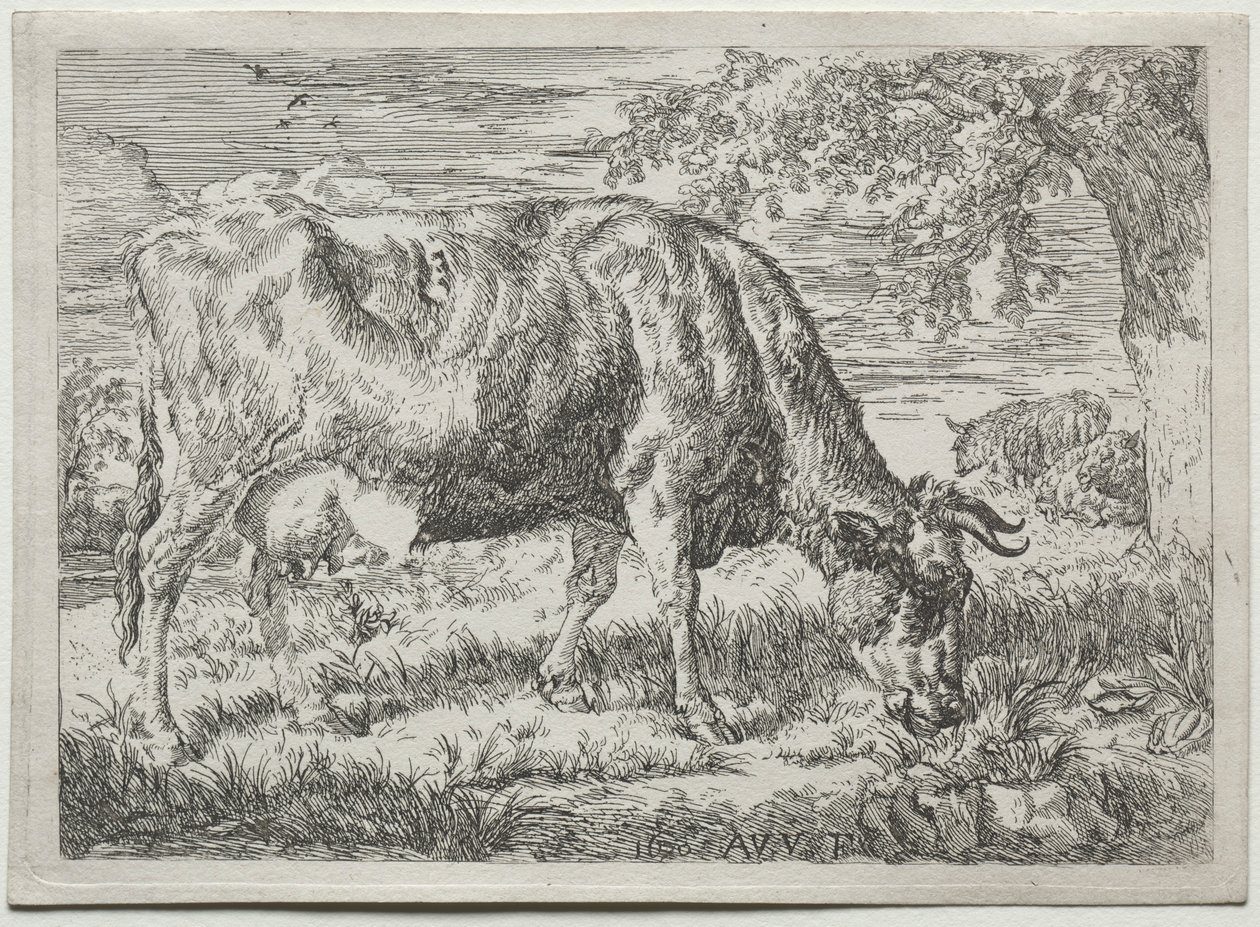 Bir Ağacın Dibinde İnek ve İki Koyun, 1670. by Adriaen van de Velde