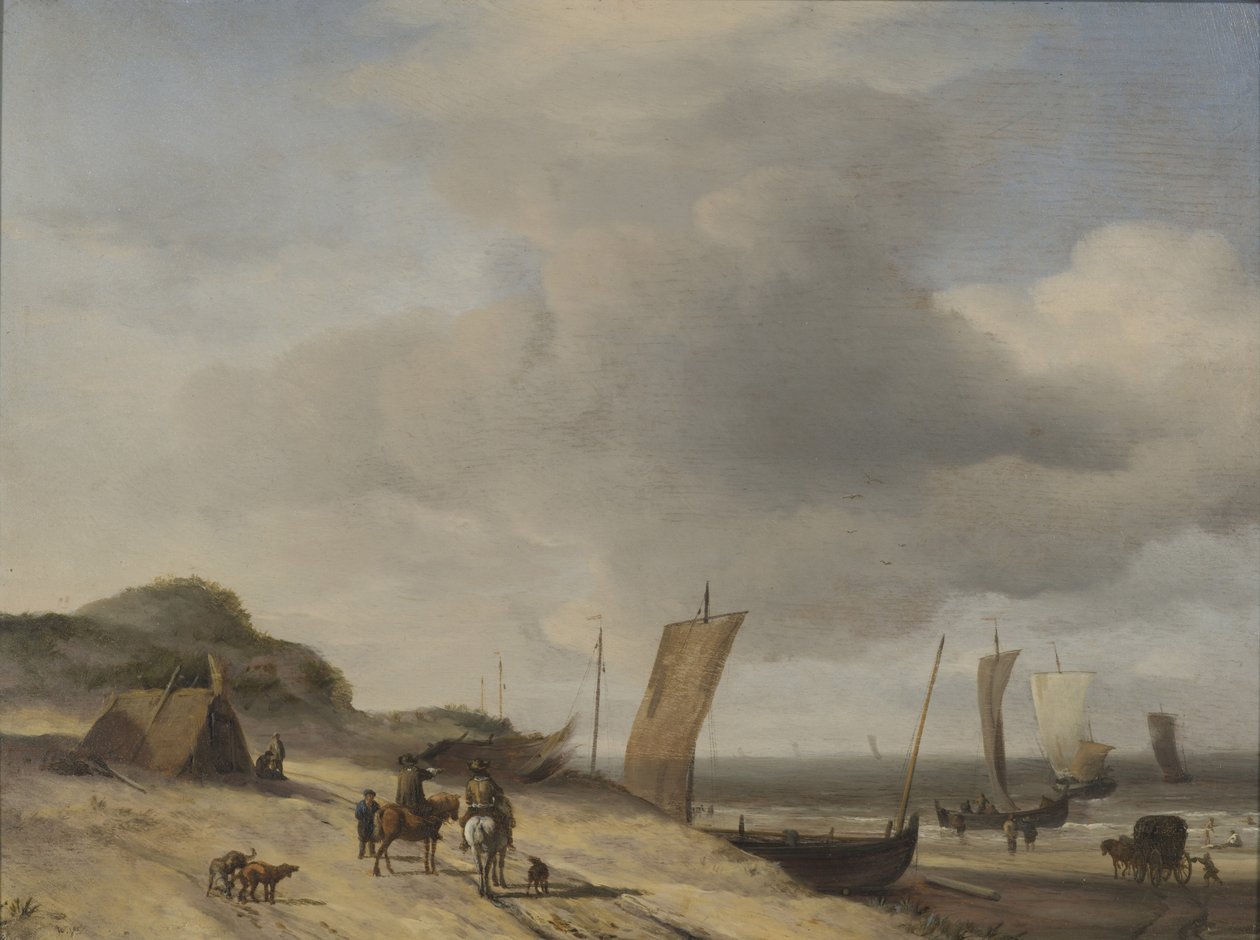 Dunes At Scheveningen (ahşap üzerine yağlı boya) by Adriaen van de Velde