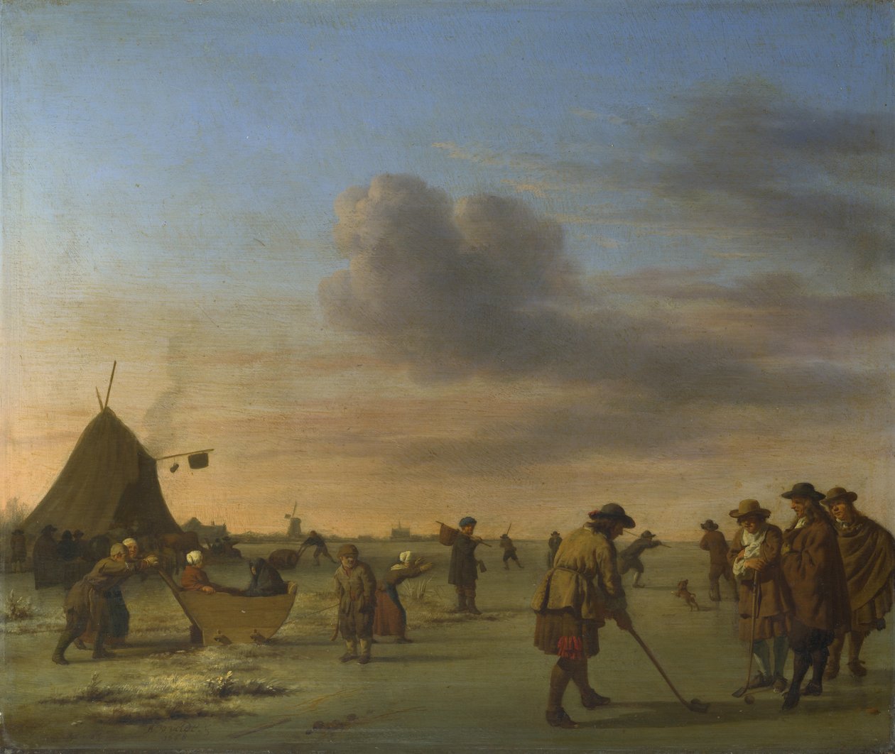 Haarlem yakınlarındaki Buzda Golfçüler by Adriaen van de Velde