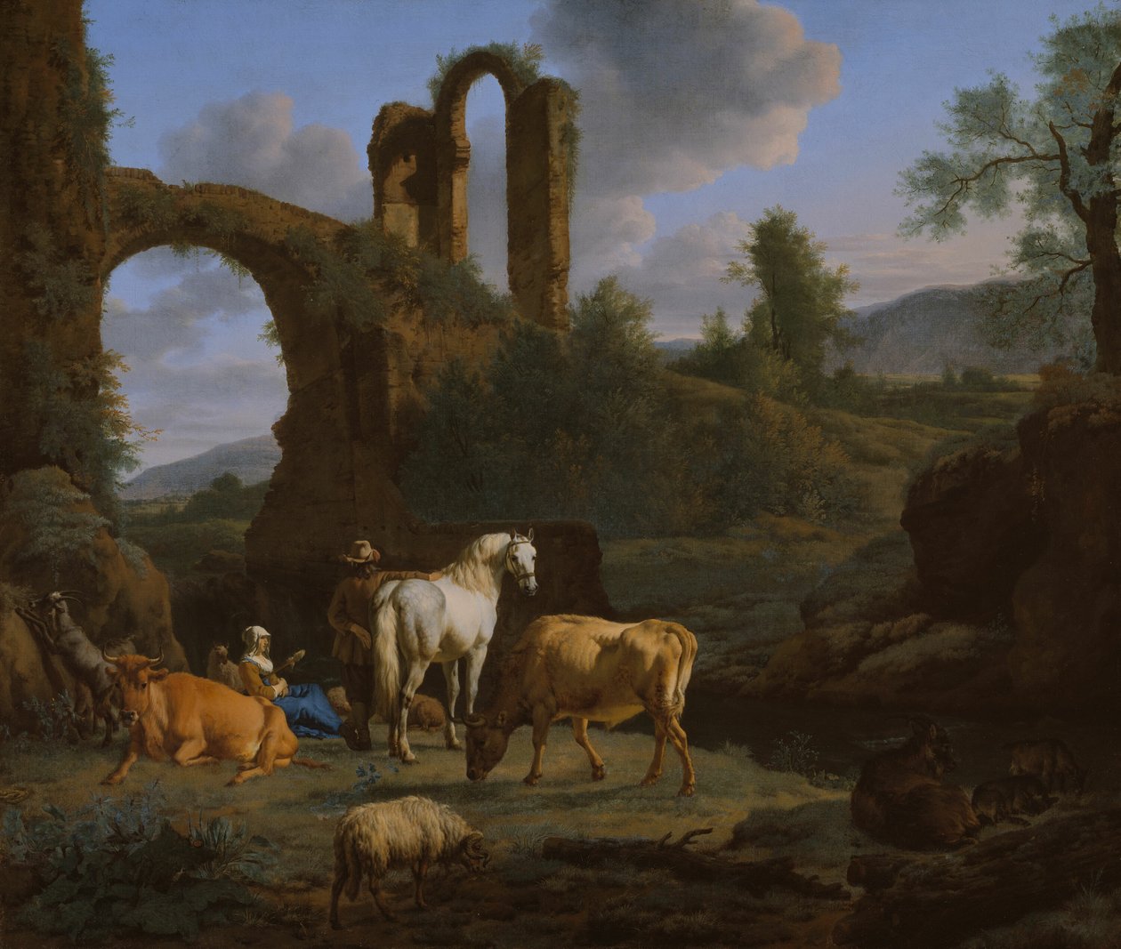 Harabeler ile pastoral manzara by Adriaen van de Velde