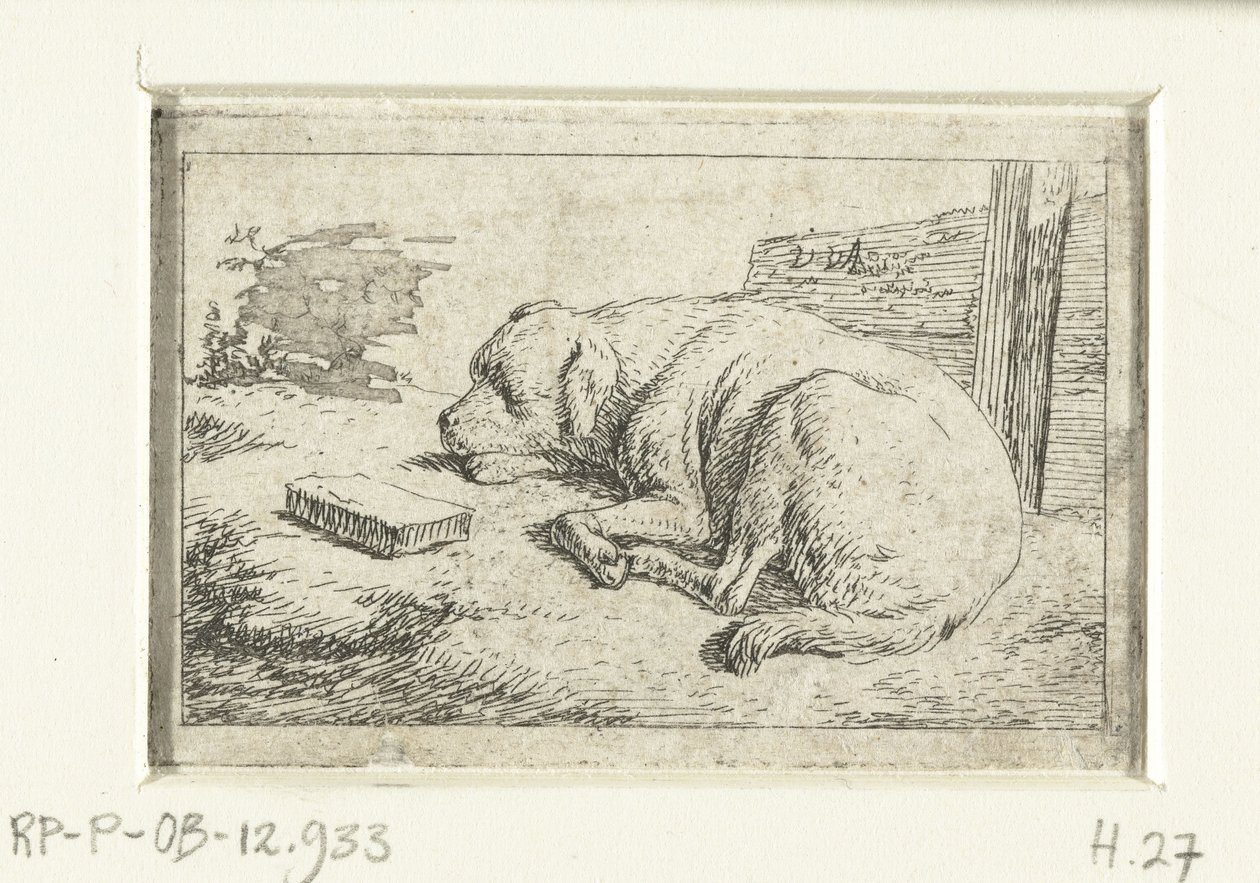 Uyuyan köpek by Adriaen van de Velde