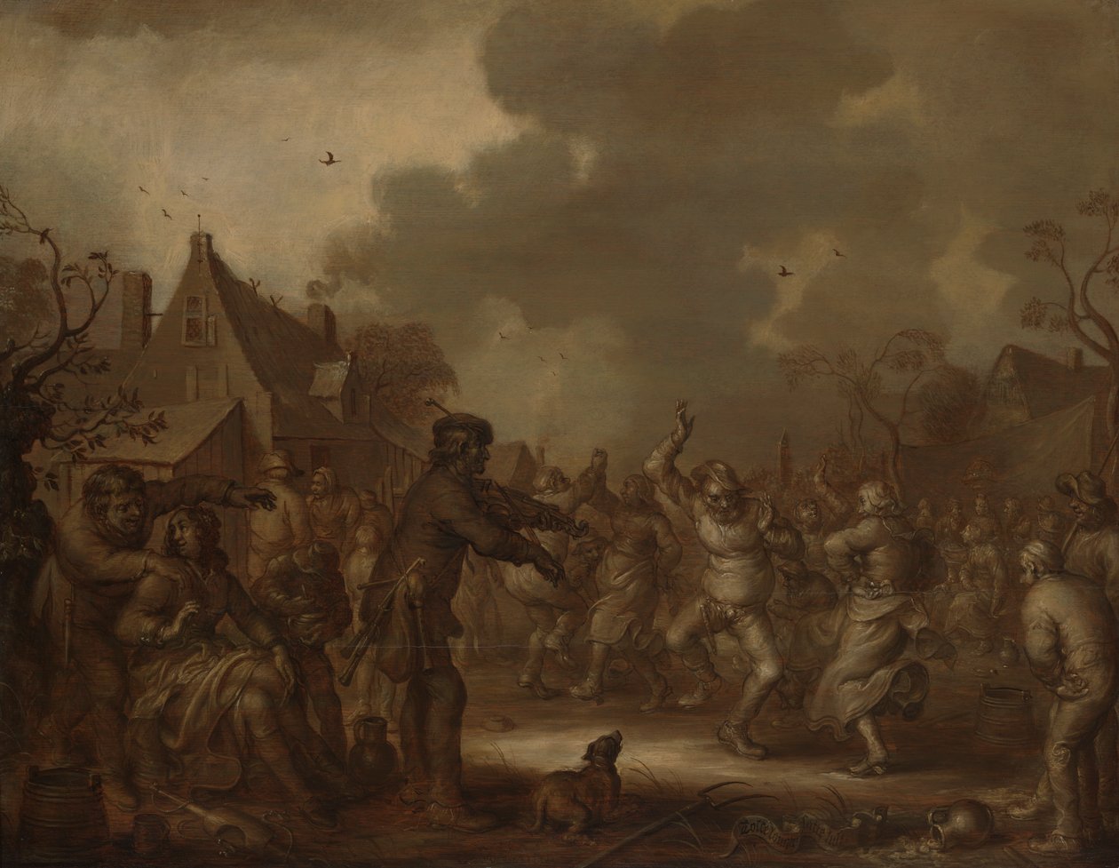 köylüler, dans by Adriaen van de Venne