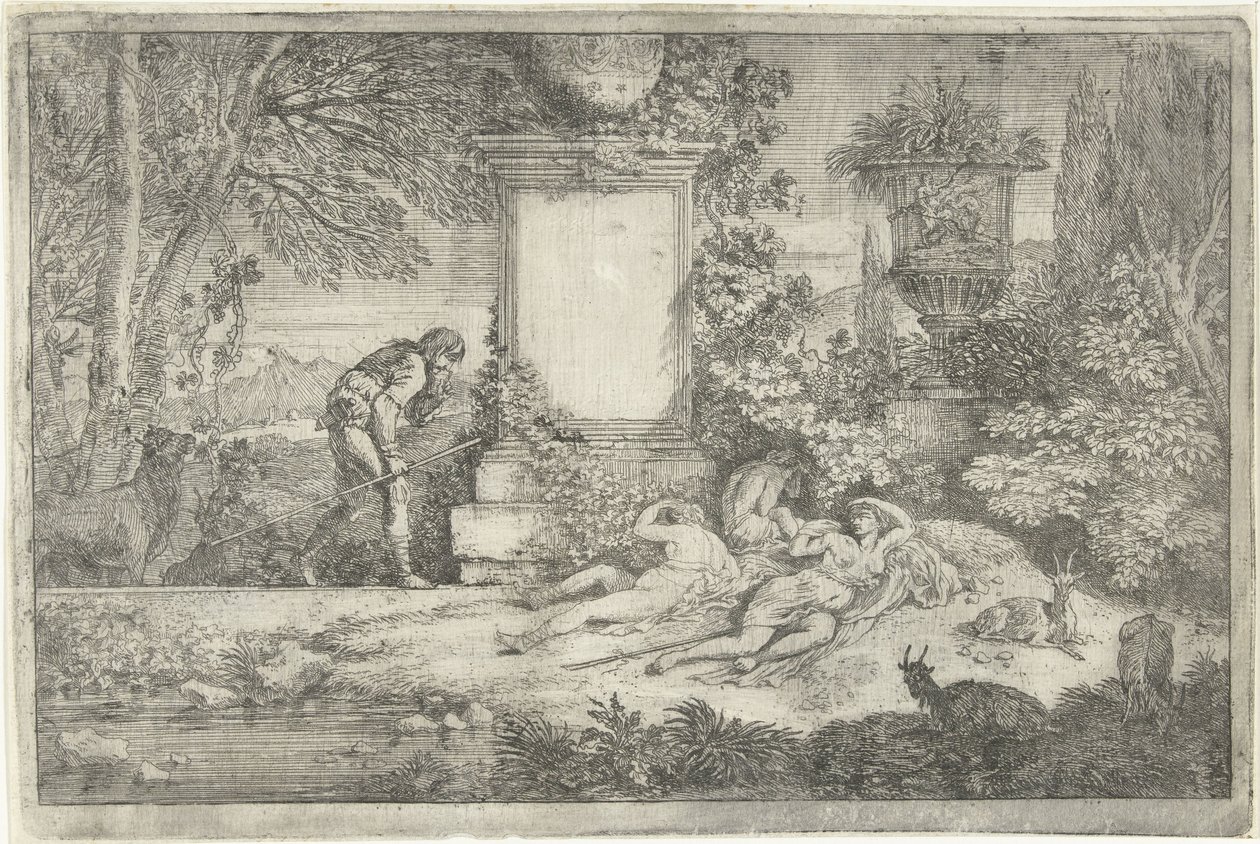 uyuyan çobanlar Manzaralar, 1. seri (dizi başlığı) by Adriaen van der Kabel