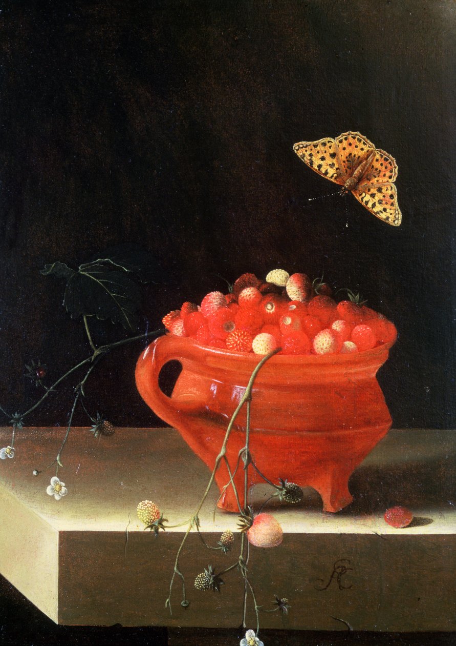 Bir Saksı Yabani Çilek by Adrian Coorte