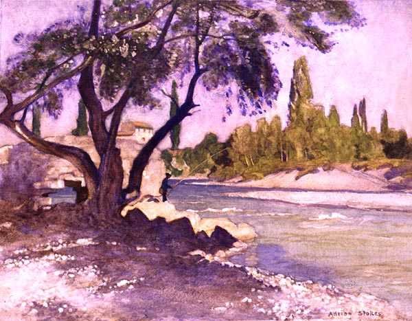 The Durance at Sisteron, Fransa (kağıt üzerine suluboya) by Adrian Scott Stokes