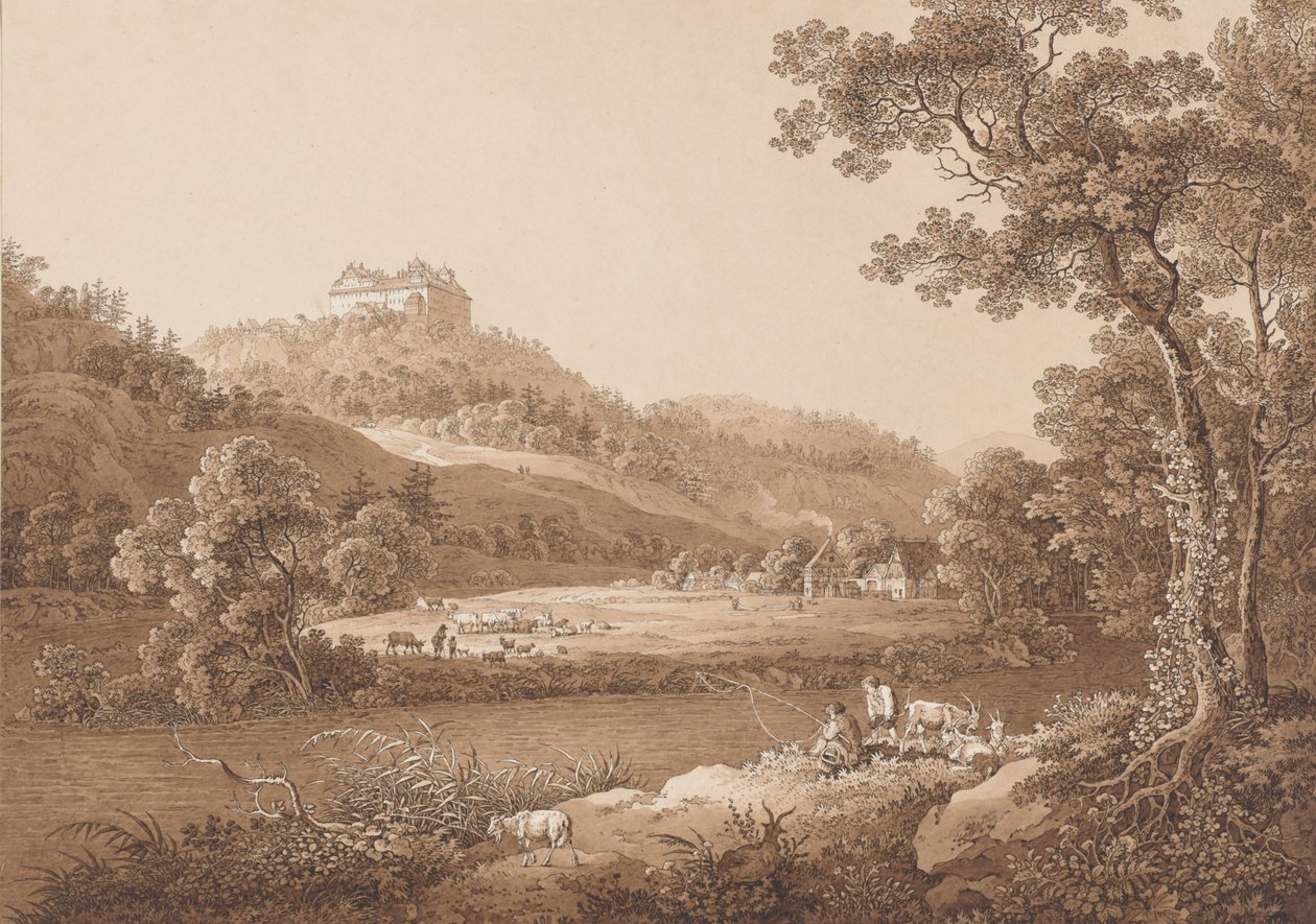 Nehirden Görülen Augustusburg Kalesi by Adrian Zingg