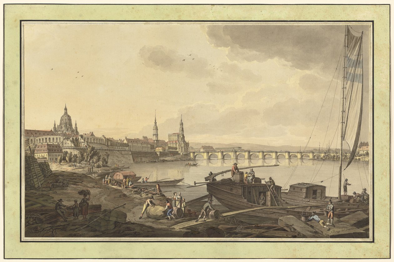 Elbe Nehri kıyılarından Dresden by Adrian Zingg