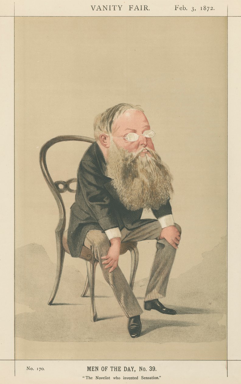 Sensation'ı icat eden Romancı, Wilkie Collins (Vanity Fair serisi) by Adriano Cecioni