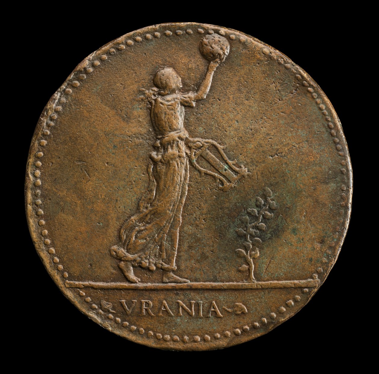 Urania Sağa Yürüyüş, Küre ve Lir Tutarak [ters], 1488 veya sonrası. by Adriano Fiorentino
