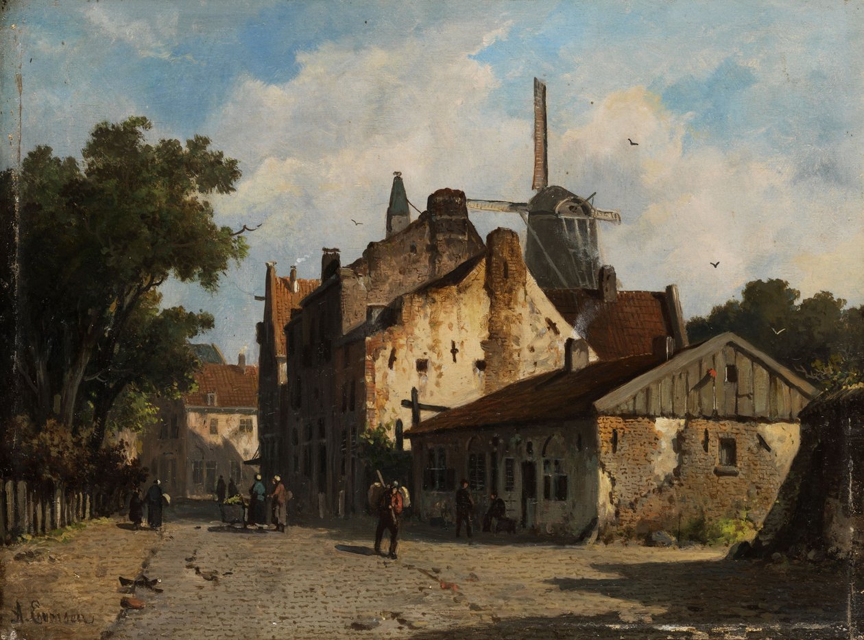 Hollandalı bir banliyö caddesinde görüntüleyin. by Adrianus Eversen