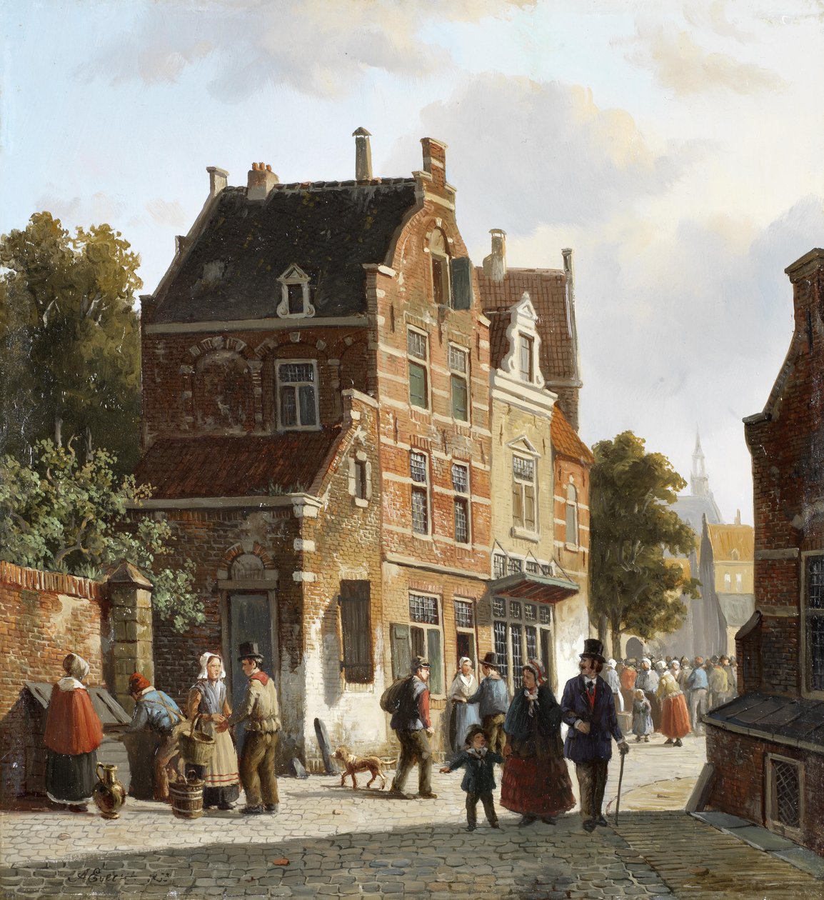 İşlek bir caddede rakamlar by Adrianus Eversen