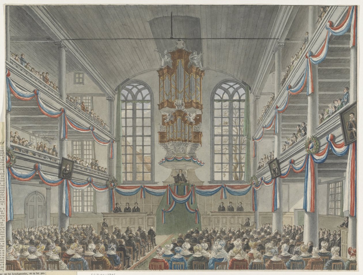 Göstericiler Ruhban Okulu'nun İki Yüzüncü Yıldönümü Kutlaması, 1834 by Adrianus Gerardus van Schoone