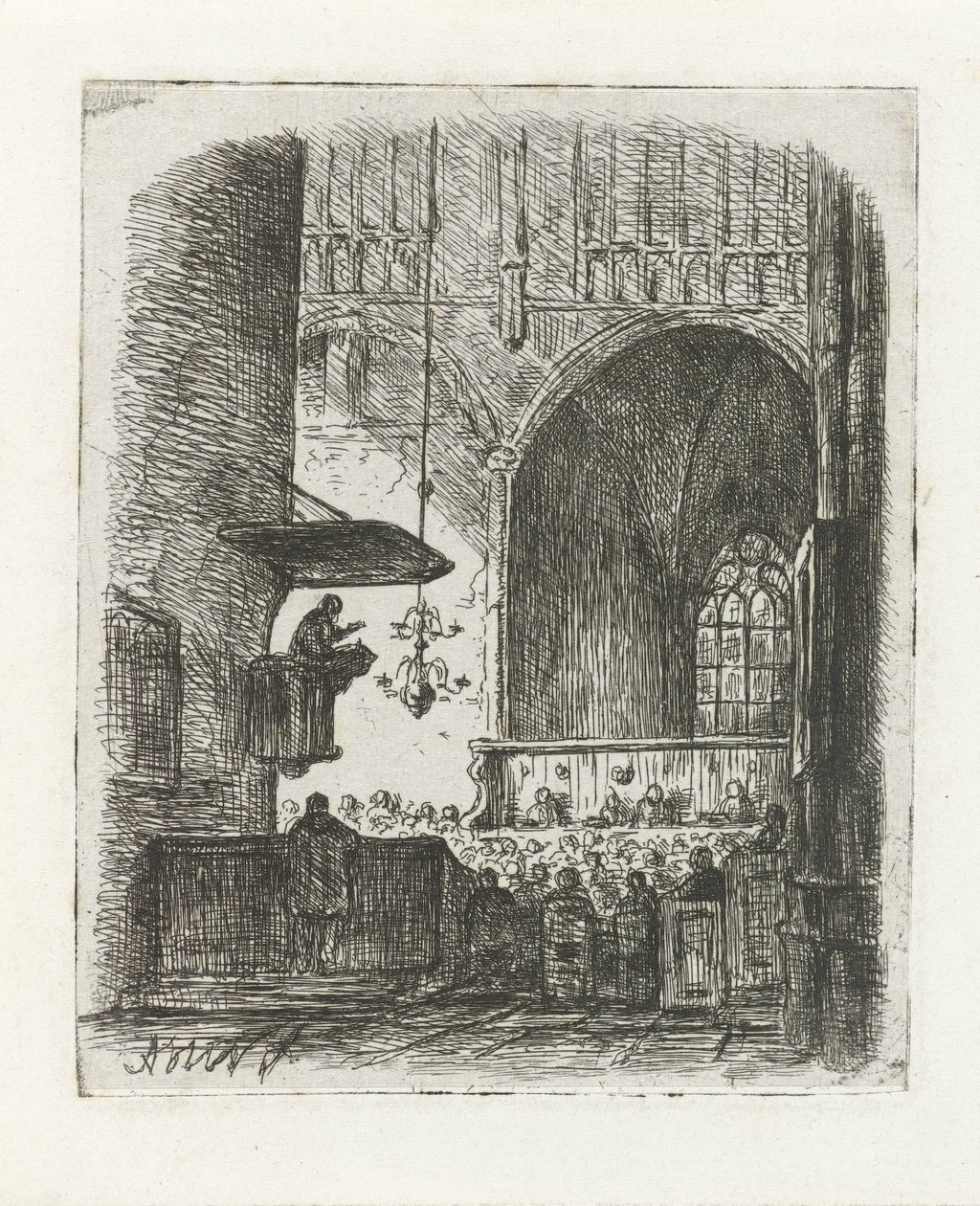 Kilise hizmeti ile kilise iç by Adrianus Wilhelmus Nieuwenhuyzen