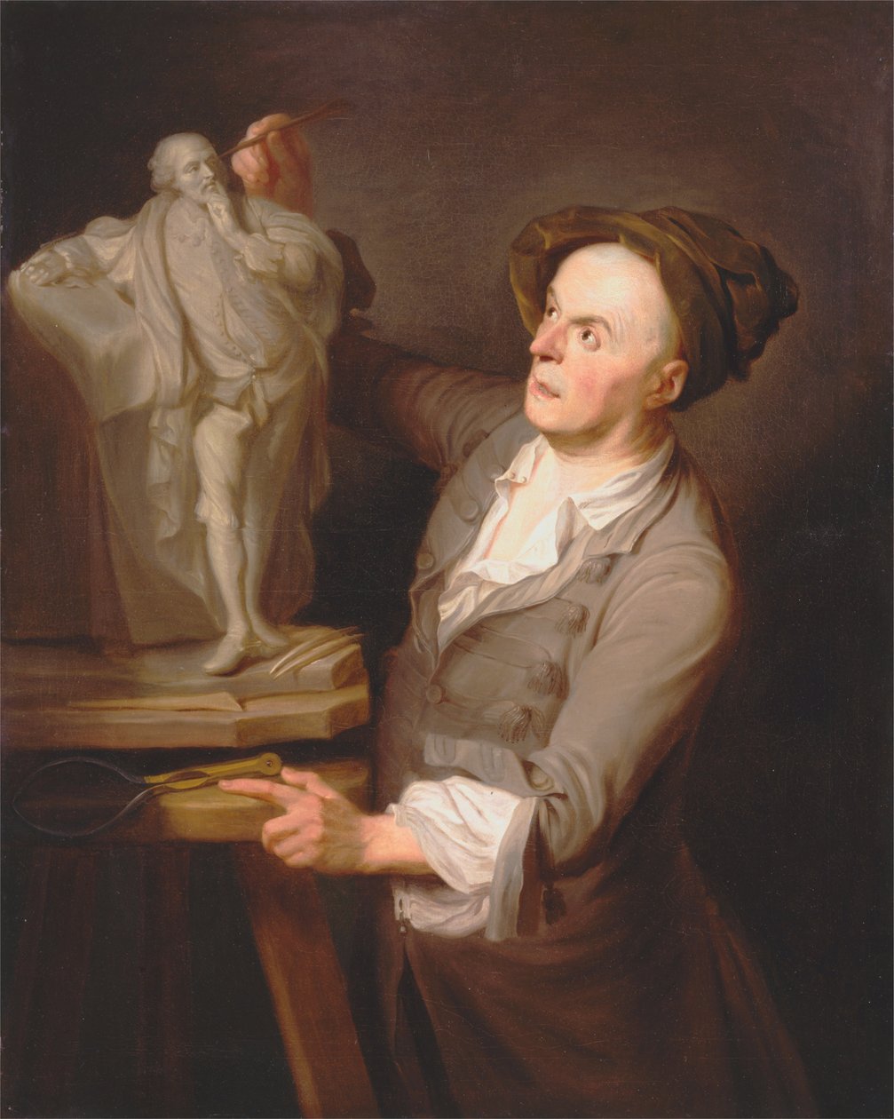 Louis-Francois Roubiliac Shakespeare Anıtını Modelliyor by Adrien Carpentiers