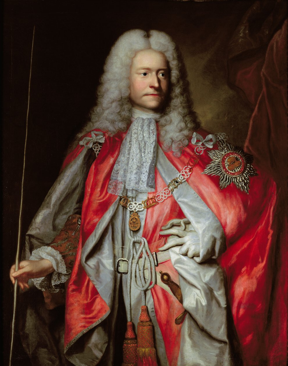 Sir Paul Methuen'in Ölümünden Sonra Portresi KB (d.1757) by Adrien Carpentiers