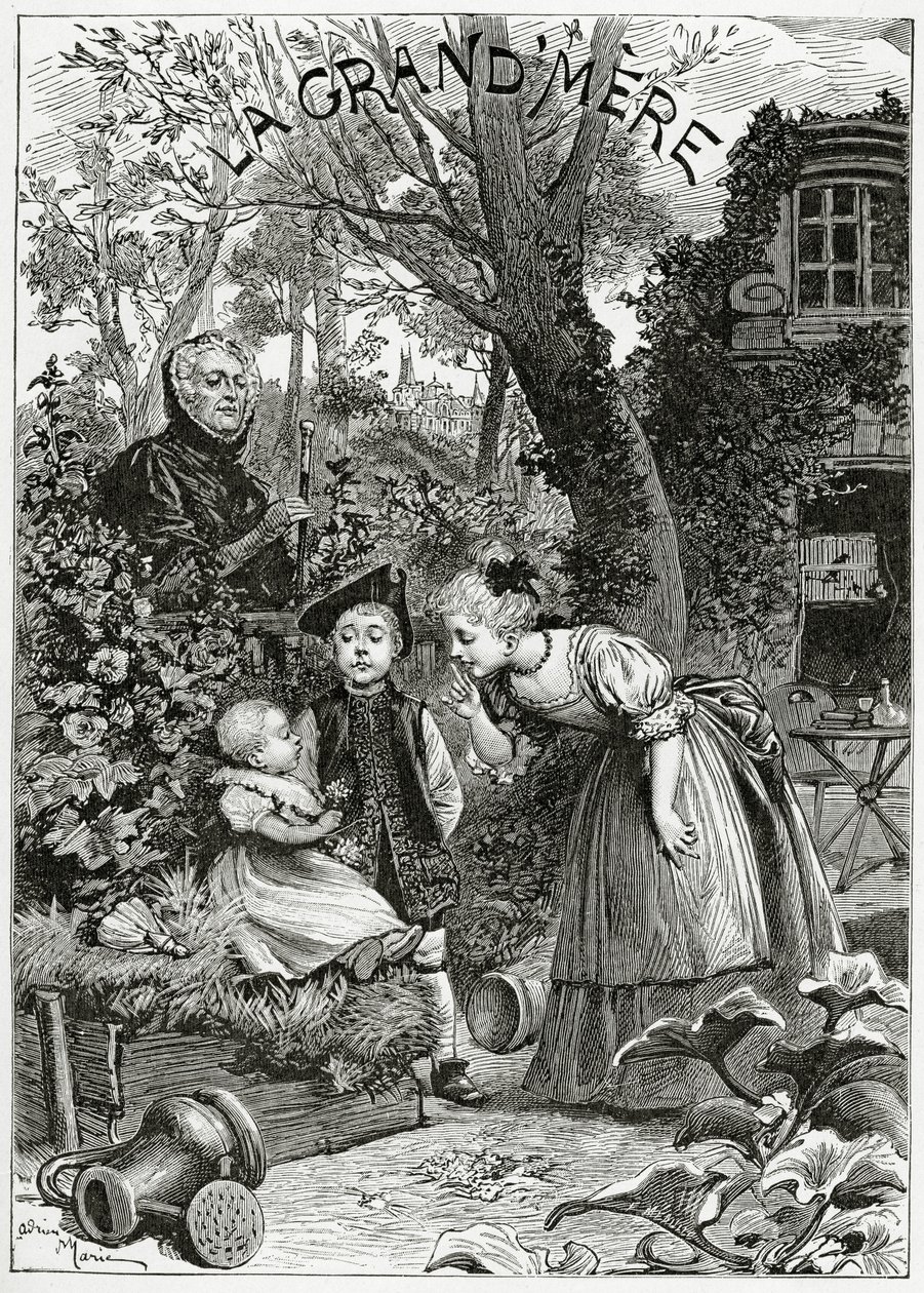 La Grand'Mère, 19. Yüzyıl (bw gravür) by Adrien Emmanuel Marie