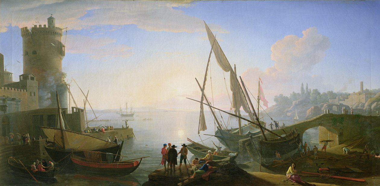 Gün batımı ile liman by Adrien Manglard