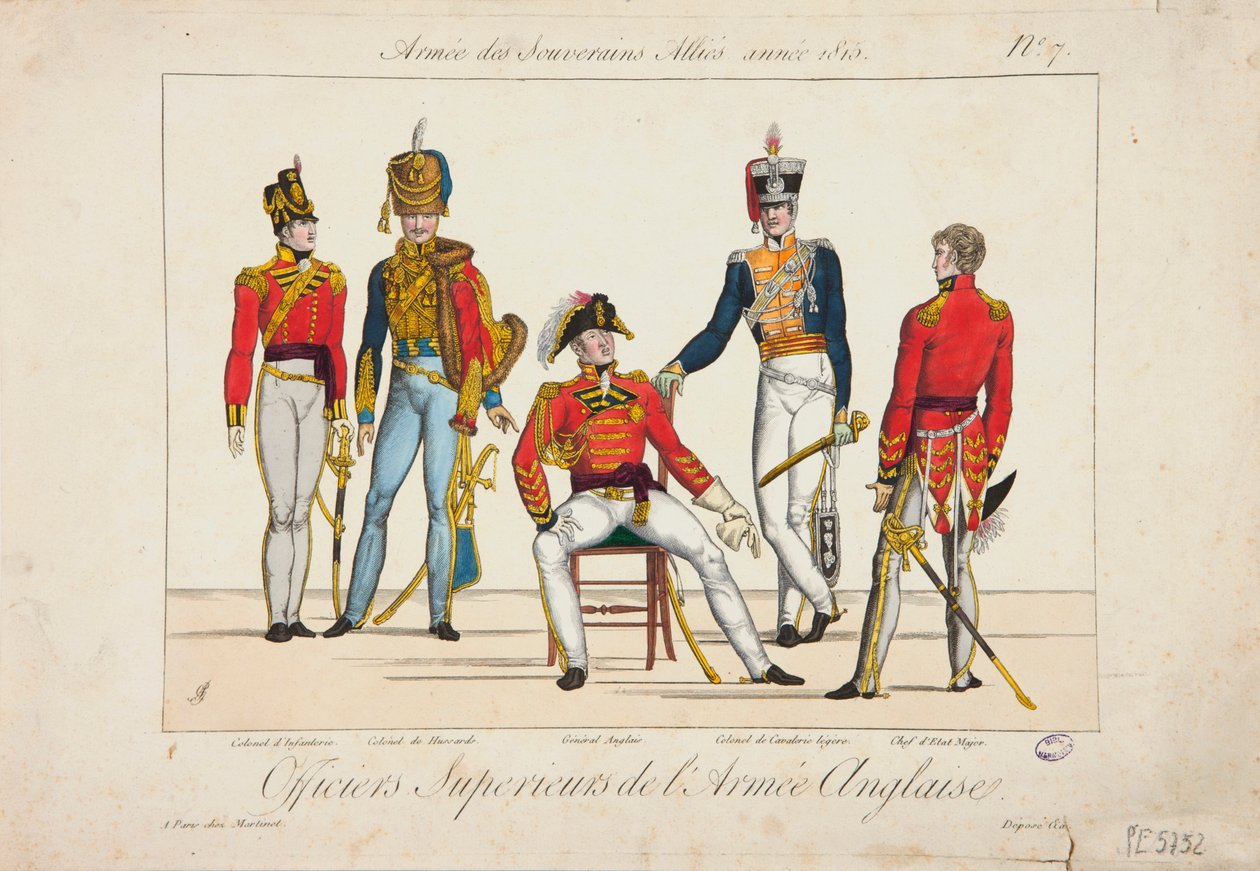 İngiliz Ordusunun Üstün Subayları, Müttefik Egemenler Ordusu, 1815 by Adrien Pierre Francois Godefroy