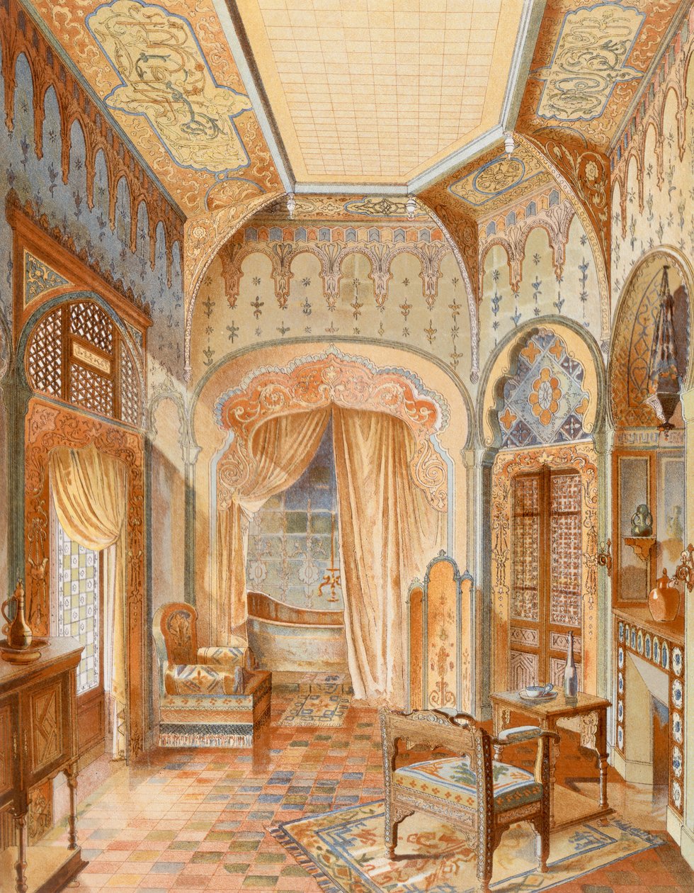 Mağribi tarzı bir banyo iç mekanı, 1893-94 dolaylarında yayınlanan 