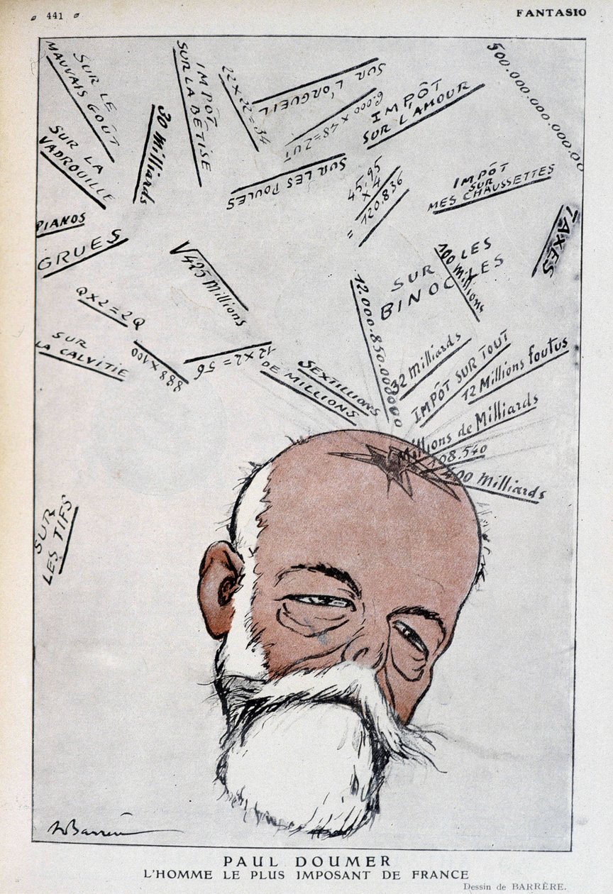 Paul Doumer tarafından çizilen karikatür - 15/05/1921 tarihli “” Fantasio””daki Adrien Barrere (1877-1931) çizimi by Adrien Barrere