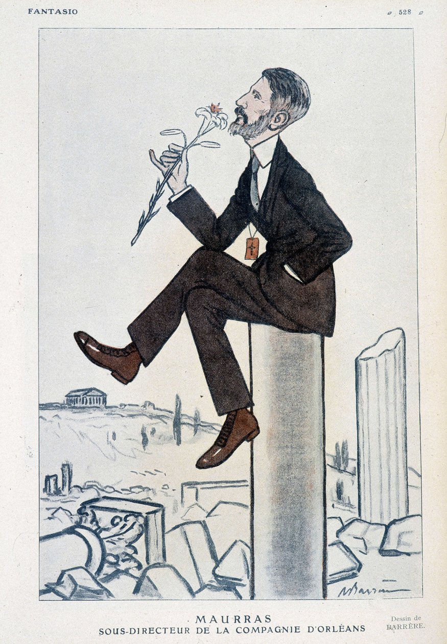 Charles Maurras, Fransız politikacı ve yazar (1868-1952), Orleans kampanyasının müdür yardımcısı - 15/05/1923 tarihli “” Fantasio”da Adrien Barrere (1877-1931) çizimi by Adrien Barrere
