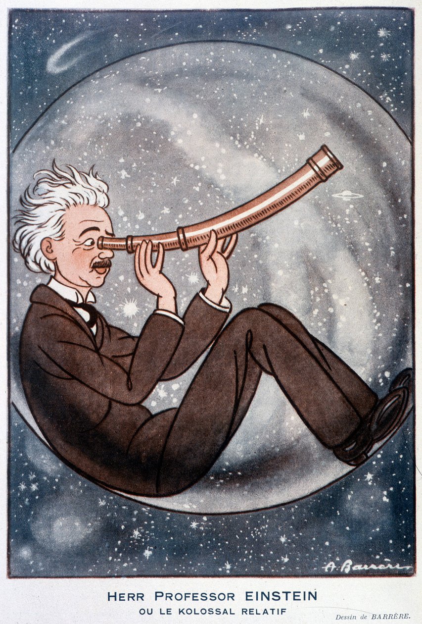 Herr profesör Einstein veya akrabası Kolossal - Adrien Barrere (1877-1931) tarafından 01/03/1931 tarihli “” Fantasio”””daki çizim by Adrien Barrere