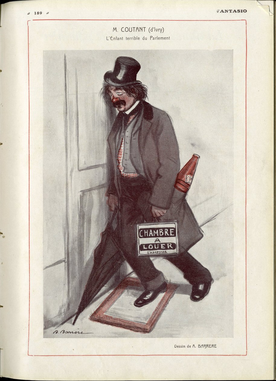 “” Fantasio”””daki Bir Barrere (1874-1931) çizimi - Tarihleri ​​kontrol et - Coutant Jules by Adrien Barrere
