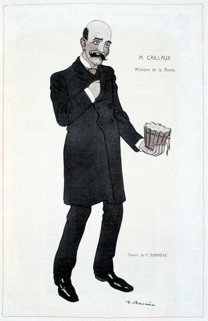 Joseph Caillaux, kira bakanı - 15/02/1907 tarihli “” Fantasio”da Adrien Barrere (1877-1931) tarafından yapılan çizim by Adrien Barrere