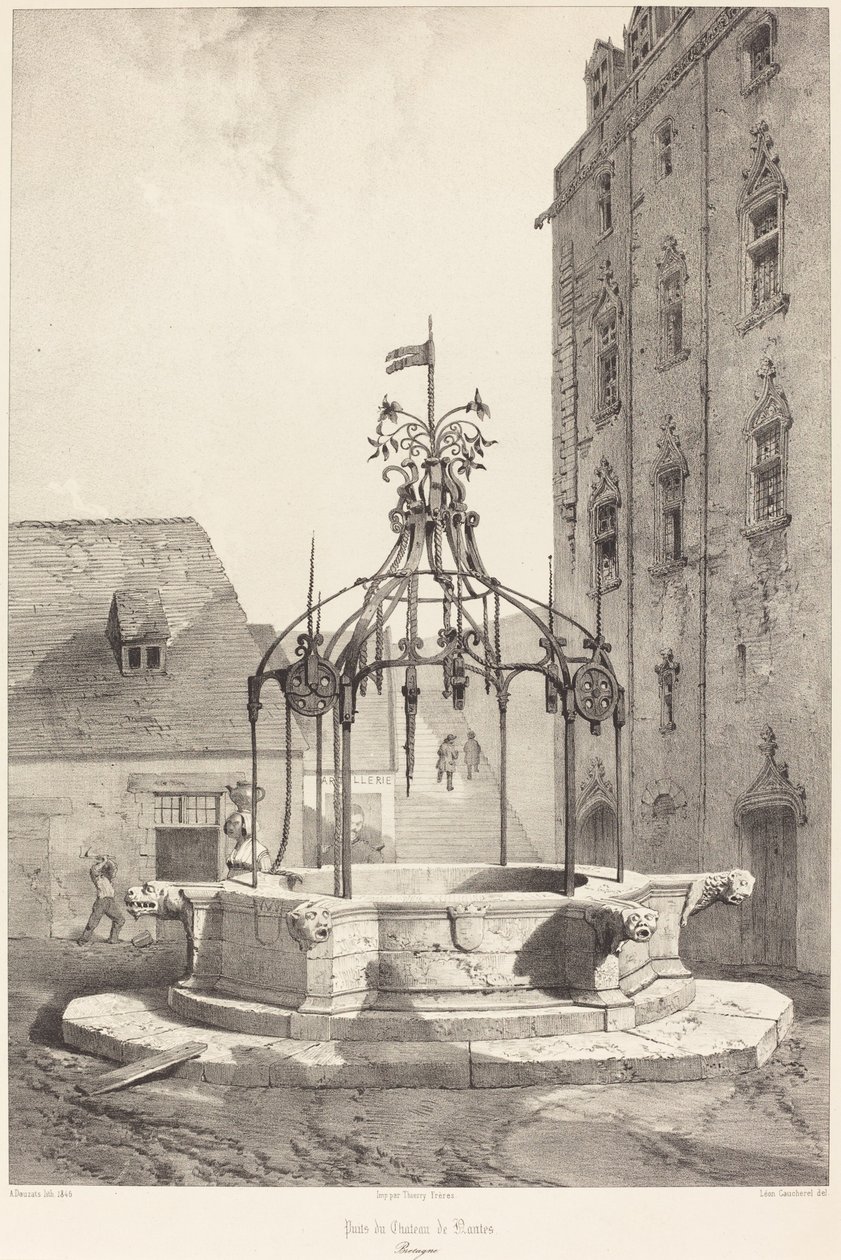 Chateau de Nantes Kuyusu, Brittany by Adrien Dauzats after Léon Gaucherel