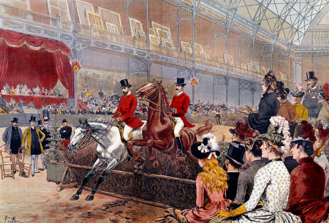 At yarışı: çit atlama Adrien Emmanuel Marie (1848-1891) tarafından Litografi 19. yüzyıl Paris, Musee Carnavalet by Adrien Emmanuel Marie
