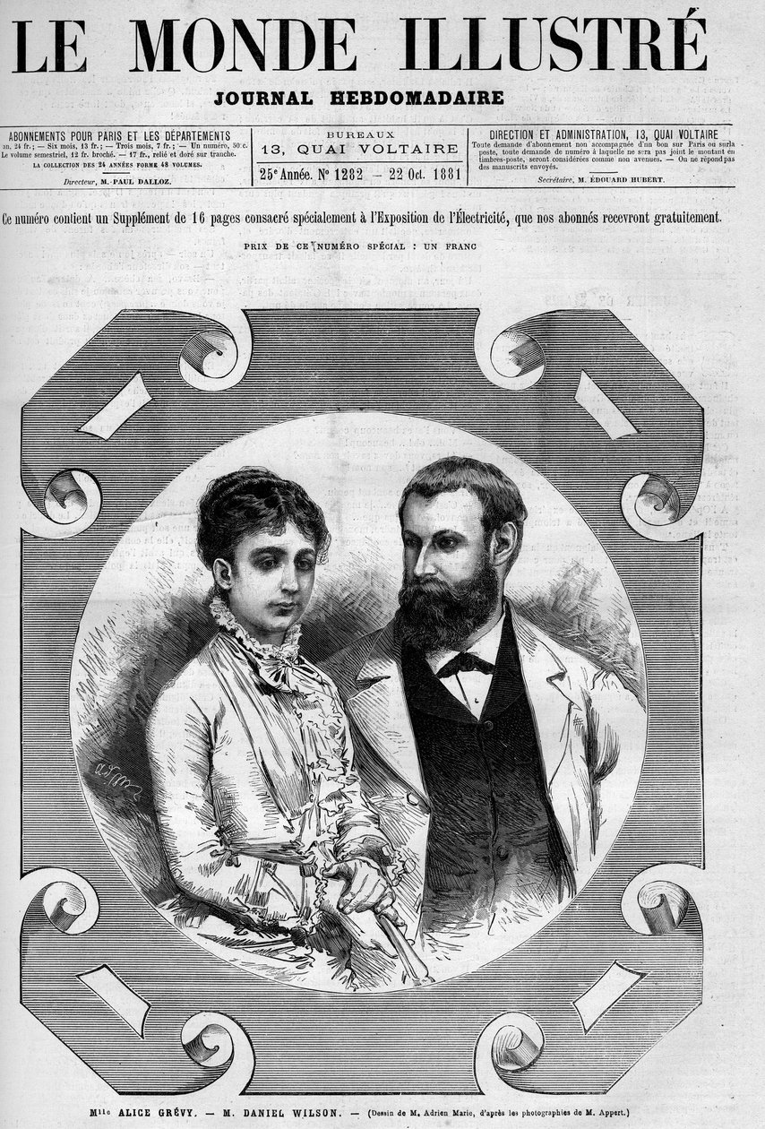 Daniel Wilson (1840-1919), Fransız politikacı ve eşi Alice Grevy